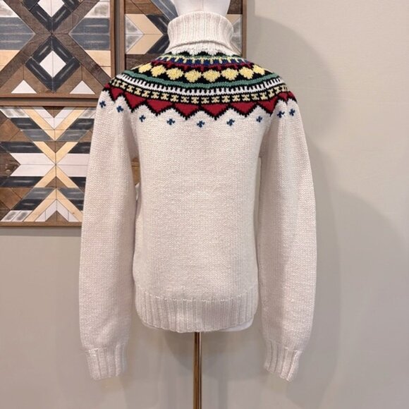 Ralph Lauren Vintage Fair Isle Hand Knit Tricote A La Main Wool Sweater Medium - Picture 5 of 10